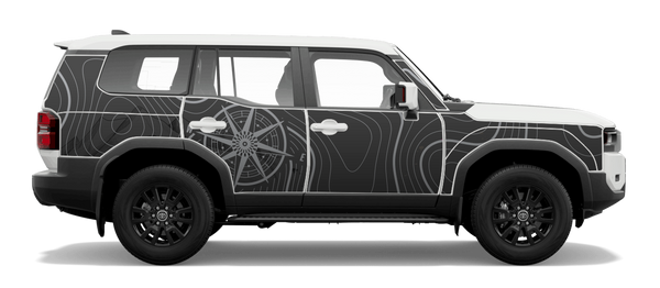Toyota Prado 250 Series fitted with Pangolin armour panels in the Compass design