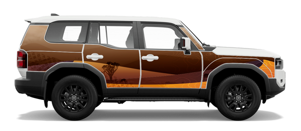 Toyota Prado 250 Series fitted with Pangolin armour panels in the Desert design