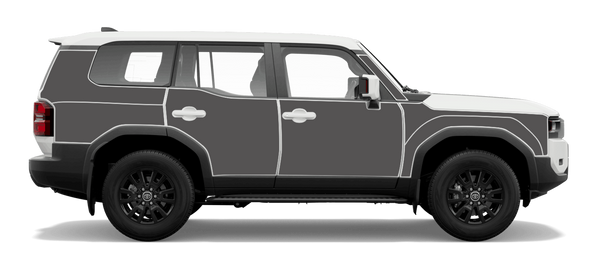 Toyota Prado 250 Series fitted with Pangolin armour panels in Dark Grey M9 Gun Metal